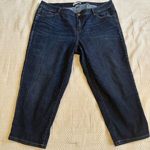 Lane Bryant Classic Blue Dark Wash Denim Jeans Capris Plus Size 2X